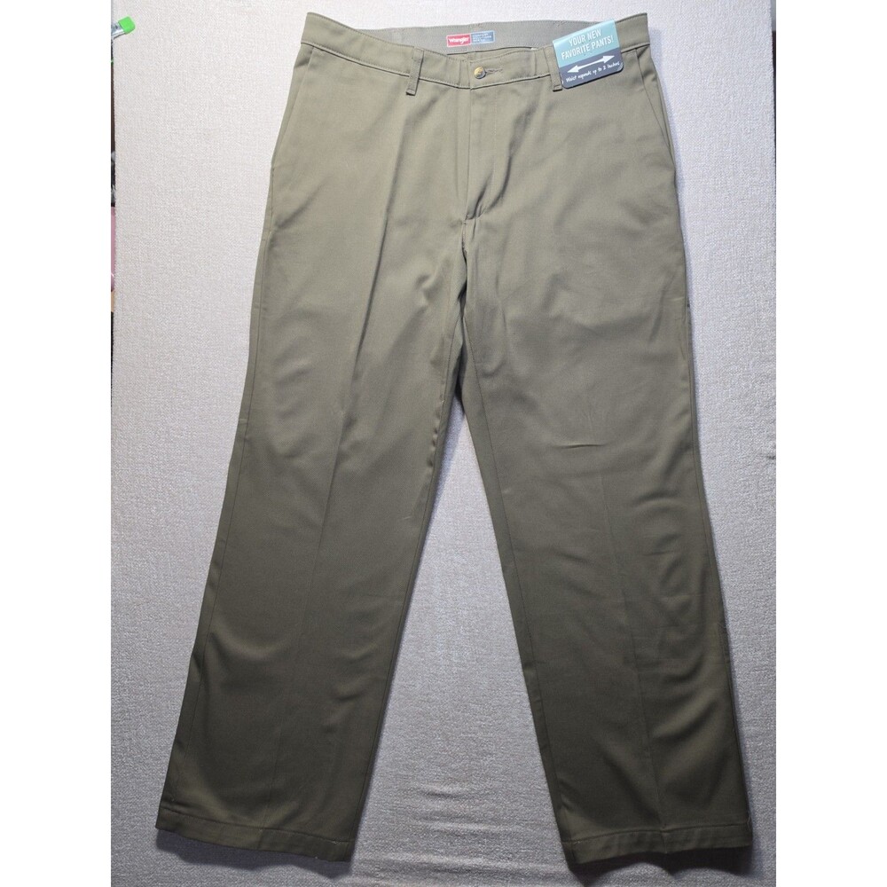 Wrangler Pants Mens 36x30 Tan Comfort Solutions Flex Waistband Chino Stretch